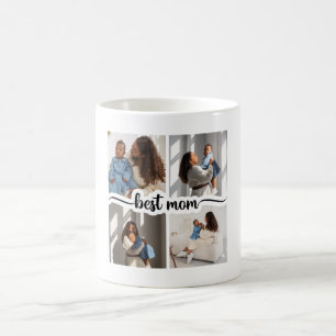 Best Mom Personalized 4 Photo Collage Coffee Mug