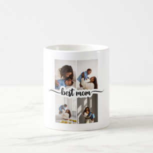 Best Mom Personalized 4 Photo Collage Coffee Mug