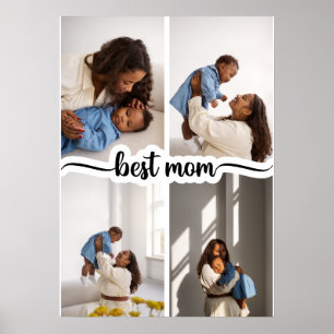 Best Mom Personalized 4 Photo Collage Poster