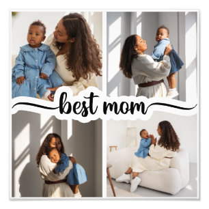 Best Mom Personalized 4 Photo Collage Print