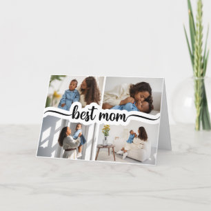 Best Mom Personalized 4 Photo Collage Thank You Card
