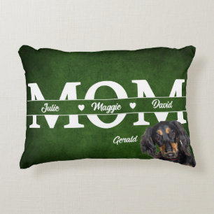 Best Mom Personalized three names plus dog Accent Pillow