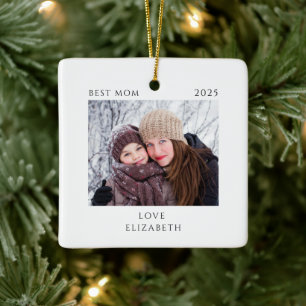 Best Mom Photo Ceramic Ornament