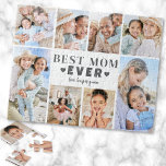 Best Mom Photo Collage Jigsaw Puzzle<br><div class="desc">Personalized "Best Mom Ever" Jigsaw Puzzle with Photo Collage. This fun and stylish jigsaw puzzle is a sweet way to showcase cherished memories. The design features space for eight photos, arranged in a border around the edge while keeping the focus on the meaningful text in the centre. At the centre,...</div>