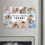 Best Mom Photo Collage Magnet<br><div class="desc">Personalized "Best Mom Ever" Large Photo Magnet. This fun and stylish photo magnet is a sweet way to showcase cherished memories. The design features space for eight photos, arranged in a border around the edge while keeping the focus on the meaningful text in the centre. At the centre, "Best Mom...</div>