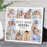 Best Mom Photo Collage Plaque<br><div class="desc">Personalized "Best Mom Ever" Photo Plaque with Easel Stand. This fun and stylish photo plaque is a perfect way to showcase cherished memories. The design features space for eight photos, creating a border around the edge while keeping the focus on the meaningful text in the centre. At the centre, "Best...</div>