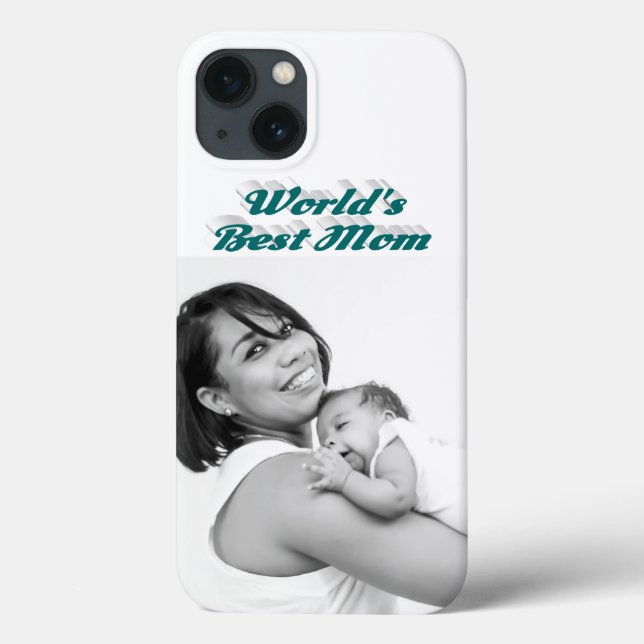 Best Mom photo green text Case-Mate iPhone Case (Back)