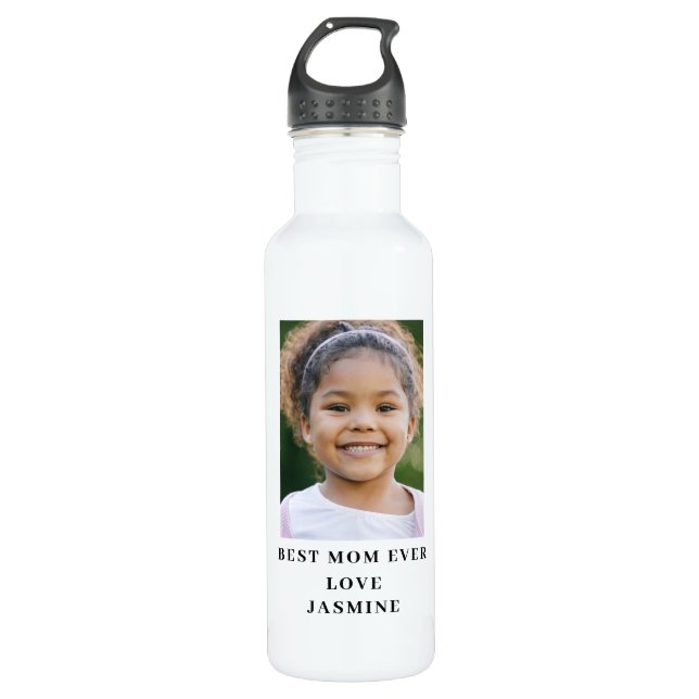 Best Mom Photo Name 710 Ml Water Bottle (Front)