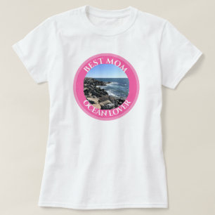 Best Mom Photo of Atlantic Ocean Pink Sea Lovers T-Shirt