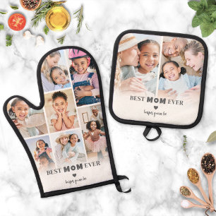 Best Mom Photo Oven Mitt & Pot Holder Set