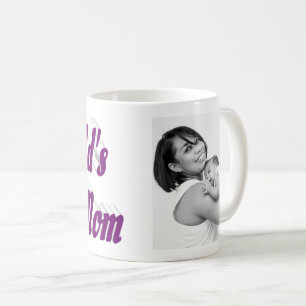 Best Mom photo purple text Coffee Mug