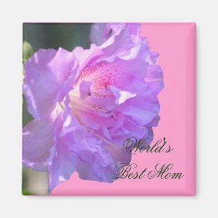 Best Mom Pink Azalea Flower Photo Magnet