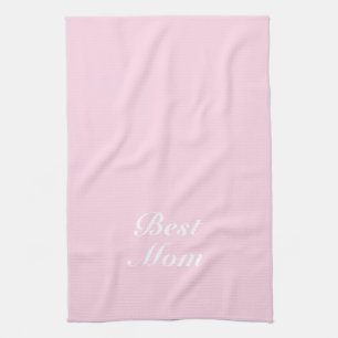 Best mom pink classic script elegant stylish cute kitchen towel