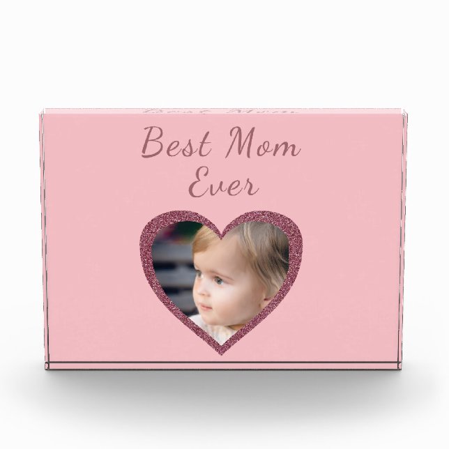 Best Mom Pink Hearts Custom Kids Photo (Front)