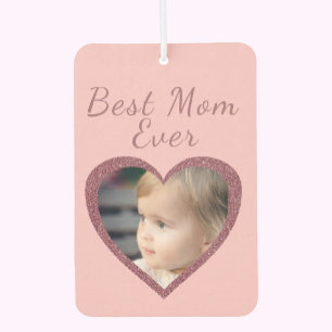 Best Mom Pink Hearts Custom Kids Photo Air Freshener
