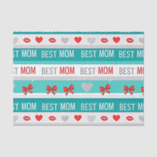 Best Mom Pop Art Hearts & Bows Retro Tissue Paper