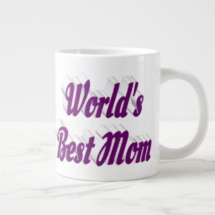 Best Mom purple half text Large Coffee Mug