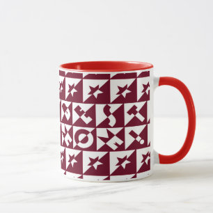 Best Mom Red and White Pattern with Stars Mug