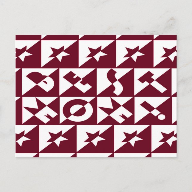 Best Mom Red and White Pattern with Stars Postcard (Front)