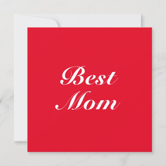 Best Mom red classic script elegant stylish card (Front)