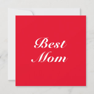 Best Mom red classic script elegant stylish card