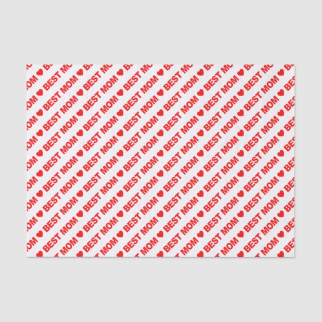 Best Mom Red on White Tissue Paper (Front)