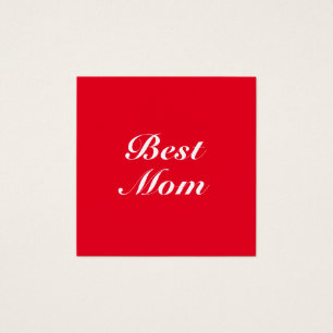 Best Mom red white classic script elegant card