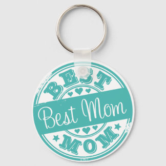 Best mom - rubber stamp effect- keychain