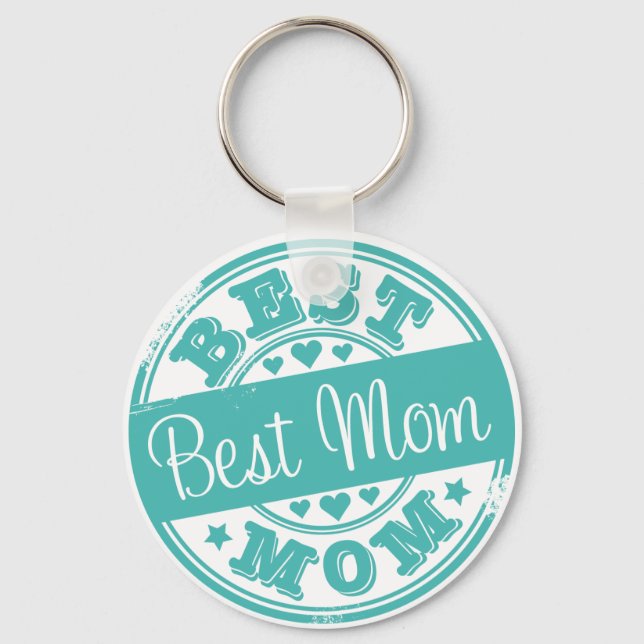 Best mom - rubber stamp effect- keychain (Front)