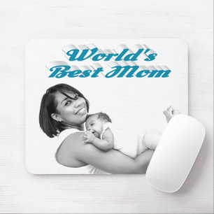 Best Mom sky blue photo Mouse Pad