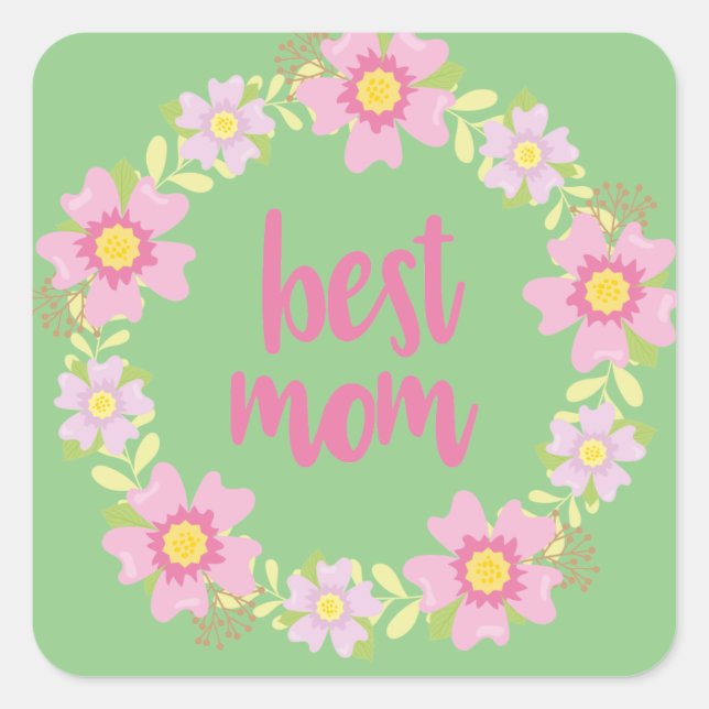 Best Mom      Square Sticker (Front)