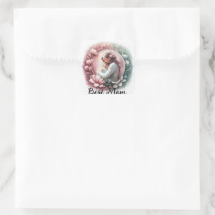 Best Mom stickers in Soft Pastel colours