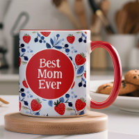 Best Mom Strawberry Pattern Photo