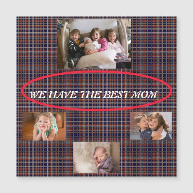 Best Mom Tartan Plaid Memory Collage (Front)