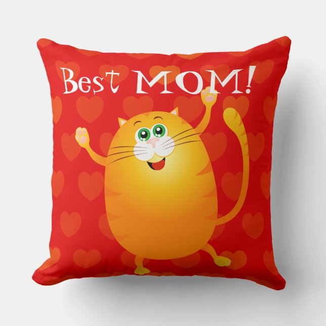 Best mom!  throw pillow (Front)