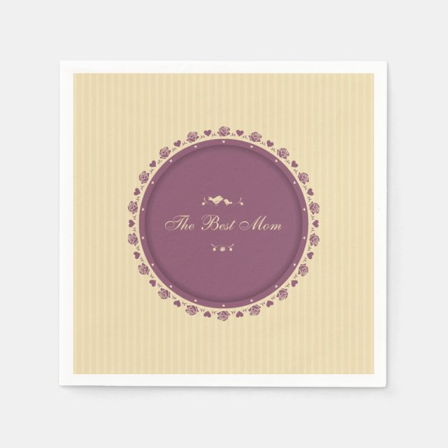 Best Mom Vintage Mother's Day | Napkin (Front)