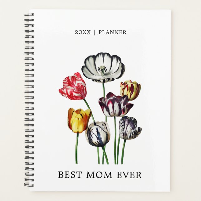 Best Mom Vintage Tulip  Planner (Front)