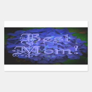 Best Mom with Blue Flower Background Sticker