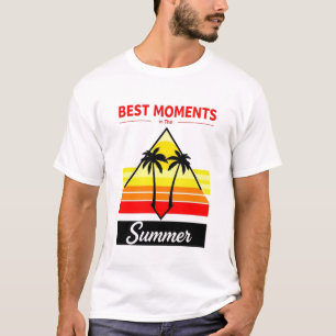 Best Moments in the Summer – Retro Sunset Palm T-Shirt