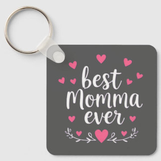 best momma ever grey keychain