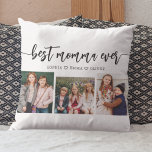 Best Momma Ever - Mother's Day Photo Collage Throw Pillow<br><div class="desc">Celebrate Mother's Day with the Best Momma Ever Photo Collage Throw Pillow. This personalized keepsake features a beautifully arranged collage of cherished photos, capturing special moments with your momma. Crafted from high-quality materials, it adds a stylish and sentimental touch to any space, perfect for displaying on a bed or couch....</div>