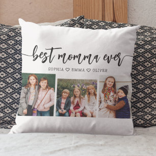 Best Momma Ever - Mother's Day Photo Collage Throw Pillow