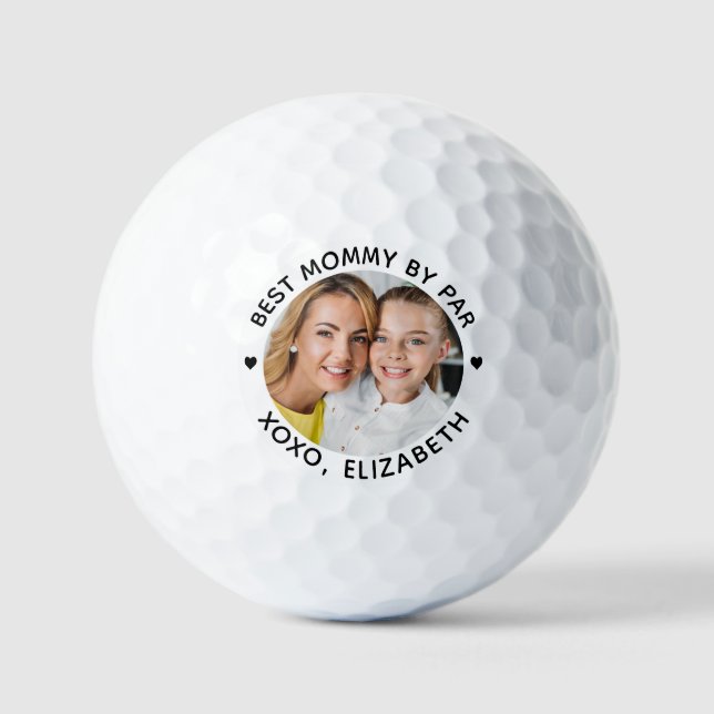 Best MOMMY By Par Personalized Photo Golf Balls (Front)