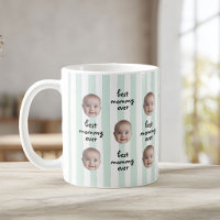Best Mommy Ever Cute Stripes Baby Face Photo