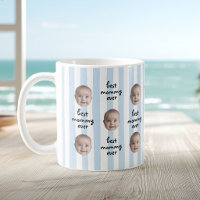 Best Mommy Ever Cute Stripes Baby Face Photo