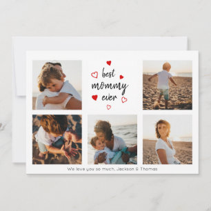 Best Mommy Ever Handwritten Typography 5 Photos Card