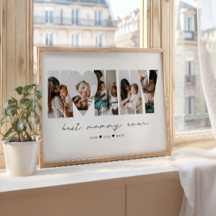Best Mommy Ever Modern Photo Collage Mother's Day Poster