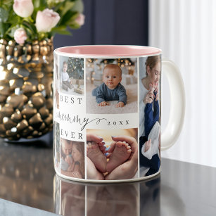 Best Mommy Ever   Mother's Day 8 Photo Collage Two-Tone Coffee Mug