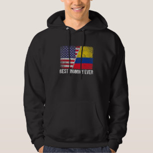 Best Mommy Ever Mother's Day Colombia Us Flag Hoodie