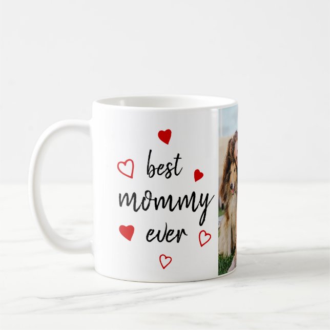 Best Mommy Ever Red Heart No Photo Mother's Day Coffee Mug (Left)